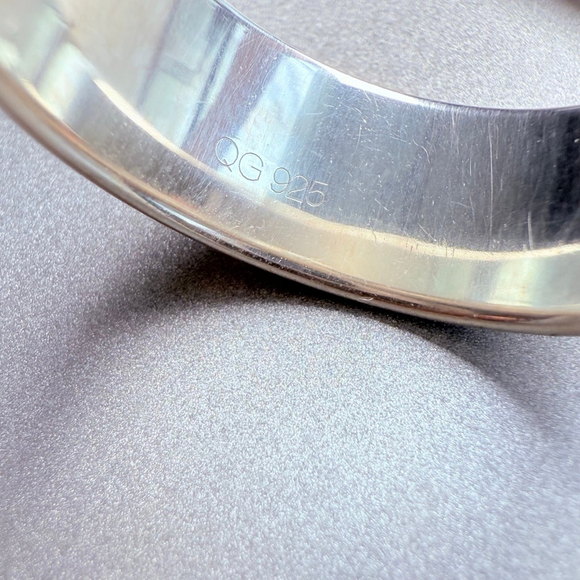 8mm Wide Chunky Cigar Band 925 Sterling Silver Ring Vintage - Picture 4 of 7